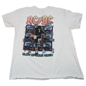 AC/DC Band Blow Up Your Video T-Shirt White Large‎ ACDC